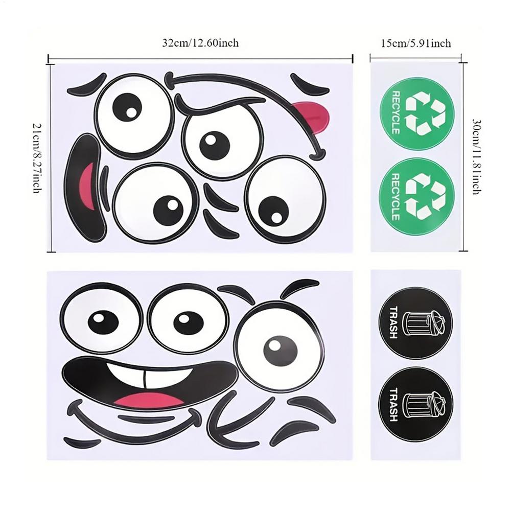 

Trash Can Labels 8 Sheets Adhesive Cute Toilet Lid Decal Bin Stickers For Fridge Bins Wall Indoor Outdoor Kitchen Bucket белый