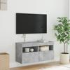 Wall Mounted TV Cabinet with RGB LED Lighting Concrete Grey 80 x 30 x 40 cm