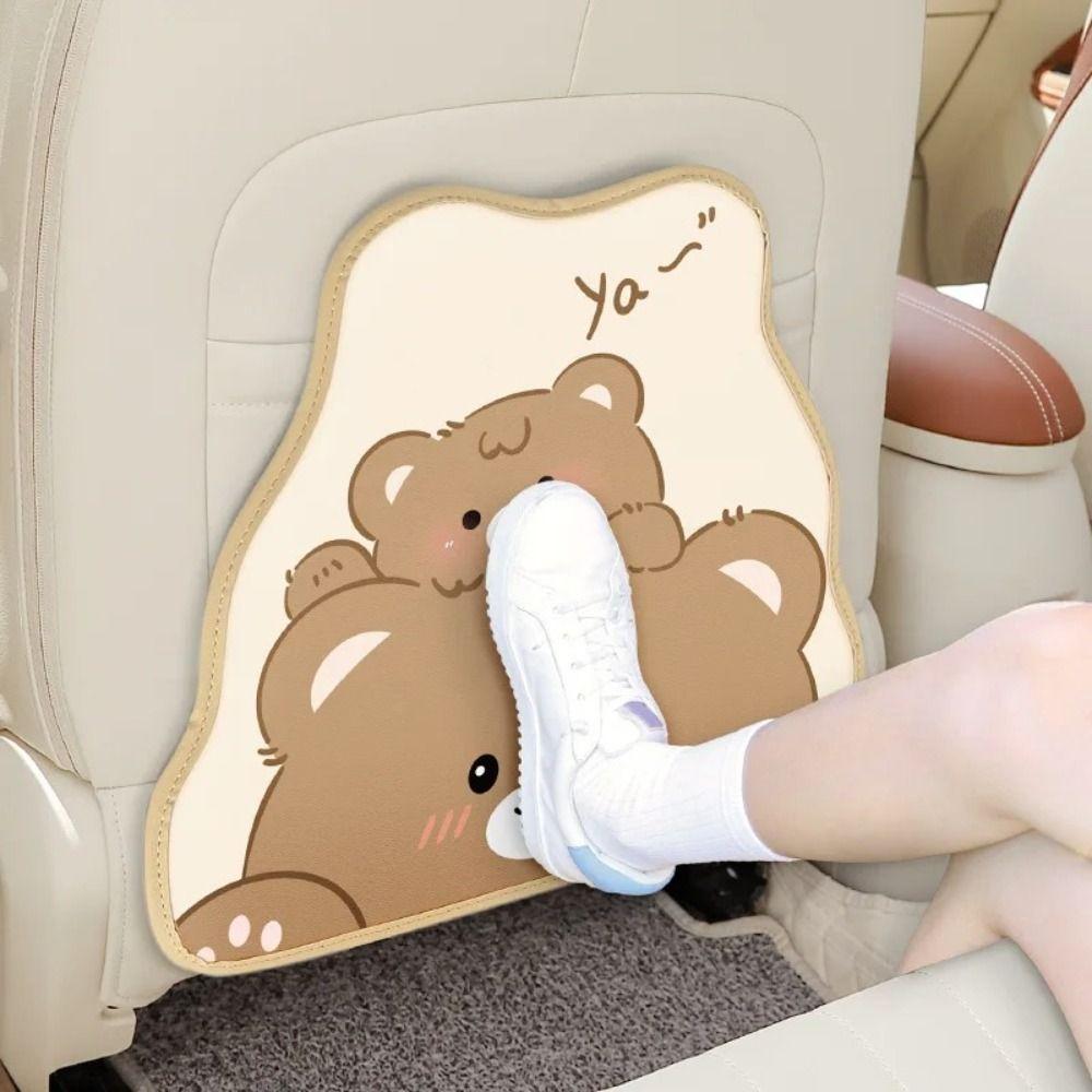 Anti-wear Car Seat Back Protection Pad Cute Storage Bag Car Seat Anti-kick Pad Four Seasons
