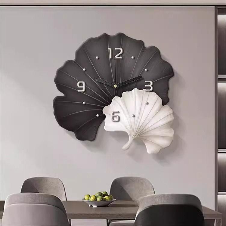 

Лист гинкго с часами Настенное украшение Декоративная картина для ресторана Простые настенные часы для гостиной Креативные настенные часы для фона телевизора и дивана 30×30cm
