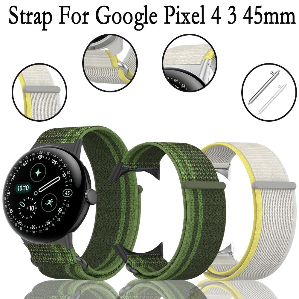 Nylon Braided Adjustable Strap for Google Pixel 4 3 45mm Band Men Women Sport Elasticity Wristband for Google Pixel 4 3 45mm