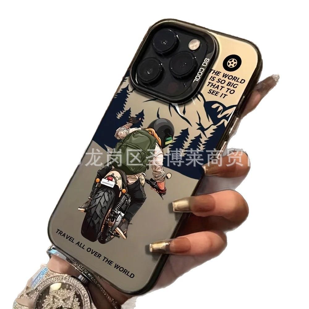 Moto boy applies apple 15 colored silver iPhone14Pro creative 11promax matte 16 protective case 17