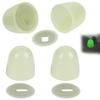 Set of 4 Toilet Bolt Covers with Glow in the Dark Night Light Plastic Push-on Screw for Toilet Bowl Hardware in Bathrooms
