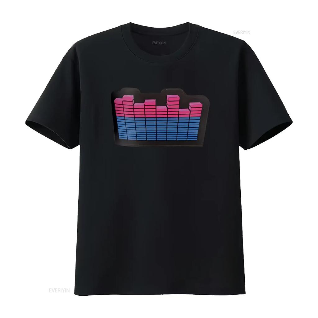 Light Up Oversized Rave Techno Sound Panel Reacts To Music T Shirt Size Medium M homme Comfort