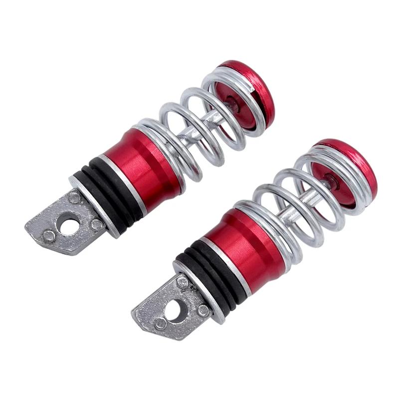 1 Pair Spring Foot Rest Motorcycle Front Footrests  Anti-Slip Foot Rest Scooter Foot Pegs for Yamaha Sukuzi Hond etc Moto Pedals