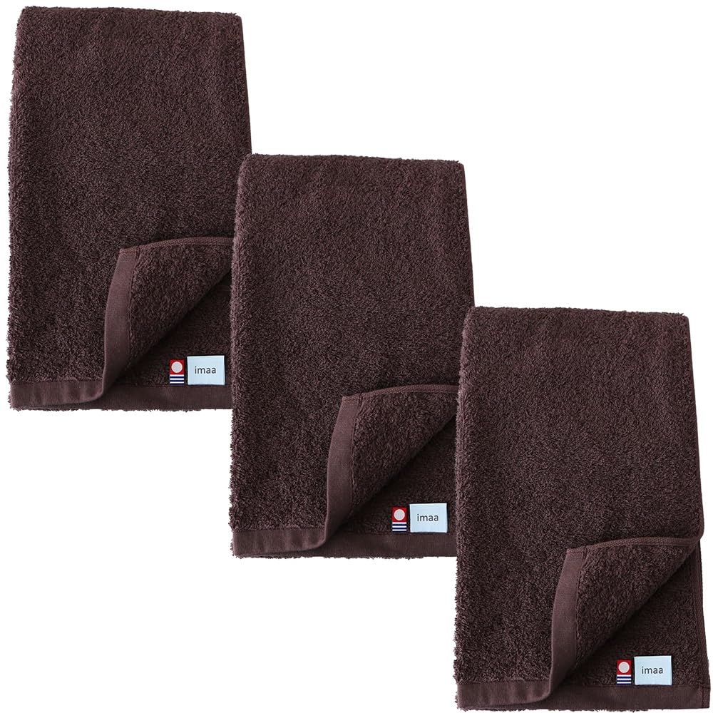 

imaa Imabari Сертифицированное тонкое банное полотенце Сделано в Идеально для саун и коричневых полотенец, Набор из 3 штук, Легкое, Впитывающее, Быстросохнущее, Япония, 100% хлопок,