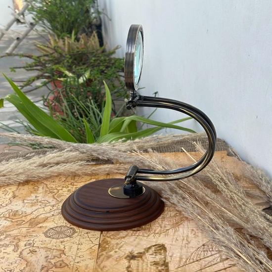 Magnifying Glass with Wooden Stand Movable Lens, Customize Handmade Nautical Desk Decor Magnifying Glass, Map Reader