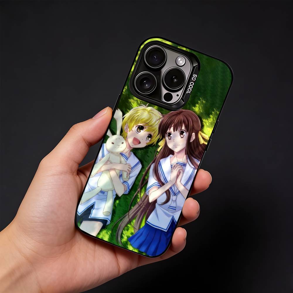 Anime Fruits B-Basket Handyhülle Für iPhone17, 16,15,14,13,12 Pro Max Schwarz Candy Matt Stoßfeste Hülle
