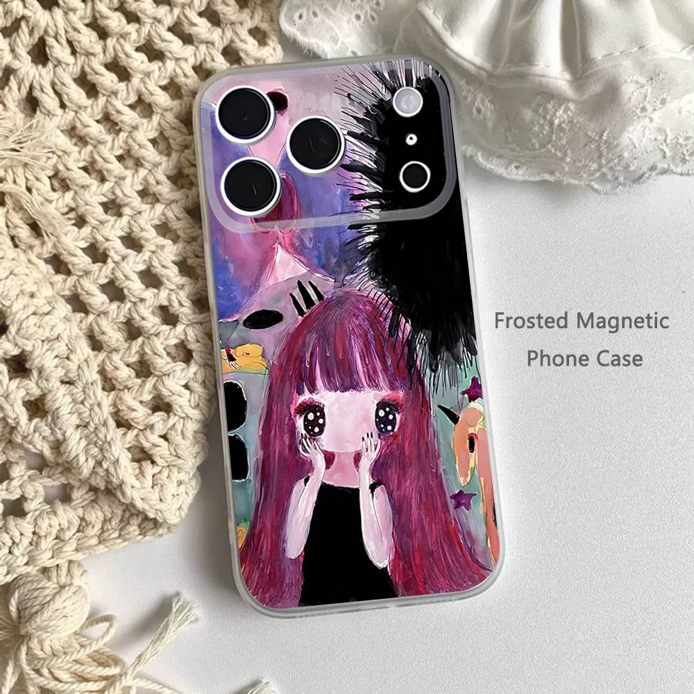 

Aya T-Takan paintings cartoon Phone Case For iPhone 17,16,15,14,13,12,11 Pro,Max,Plus,Mini,Air,E Magnetic Frosted Clear iPhone13mini