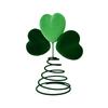 Soft Fabric Christmas Tree Top Ornament with Open Coil Base, Contrasting Green Leaves Styling, and Internal Iron Wire for Holiday Use