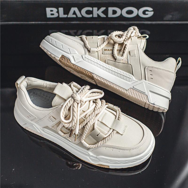 

Модные туфли на платформе из пеньковой веревки для мужчин 2024 года, весна, новая повседневная нишевая универсальная обувь, мужская трендовая спортивная обувь 39 бежевый