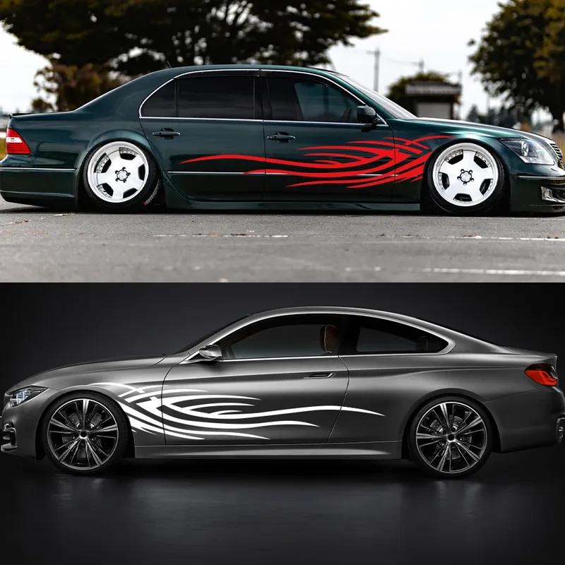 Car Body Stickers Self-Adhesive Flame Graphics Stripe Vinyl Decals For Cars SUVs Vans and Trucks Universal Auto Accessories