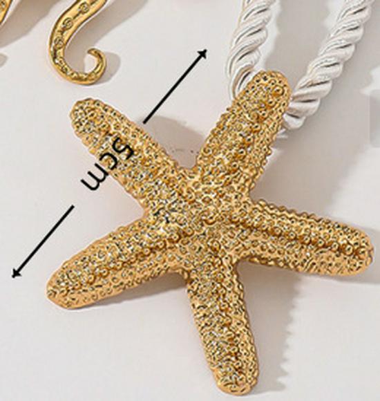 Gold-Plated Braided Rope Seashell Pendant Necklace for Women