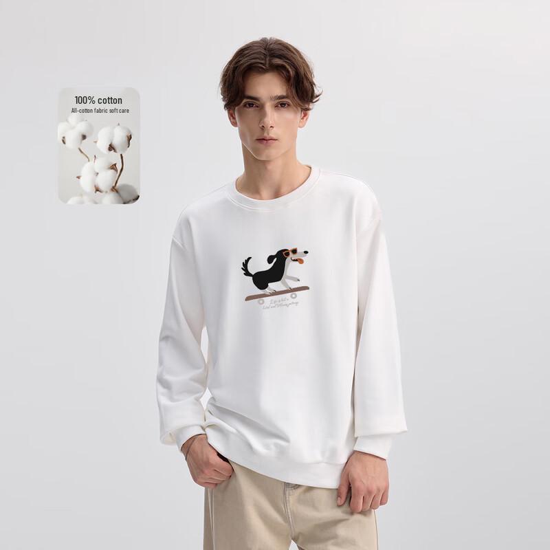 FivePlus Men's Pure Cotton Long Sleeve Crew Neck Sweatshirt