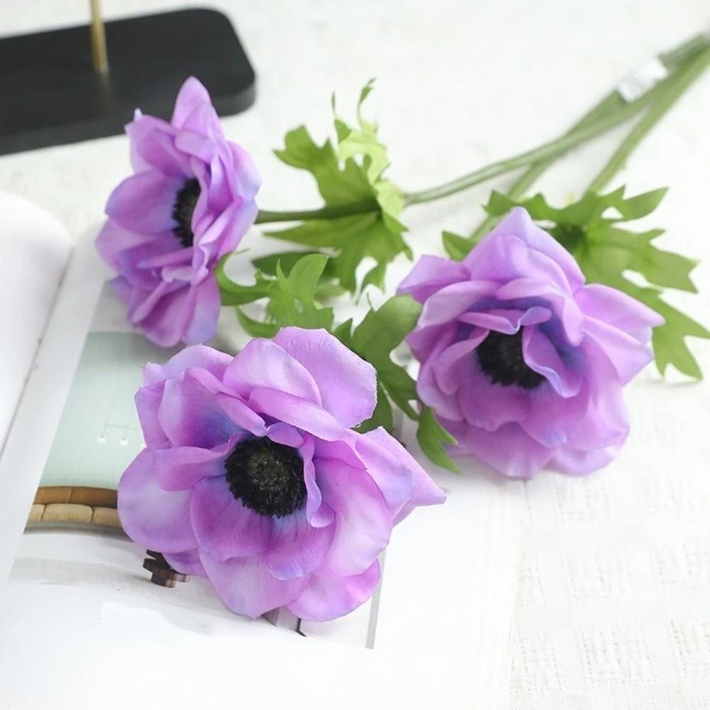 Handgefertigte Seidenanemonenblumen Lebensechte künstliche Pflanzen Simulationsblumen Hochzeitsfeierdeko