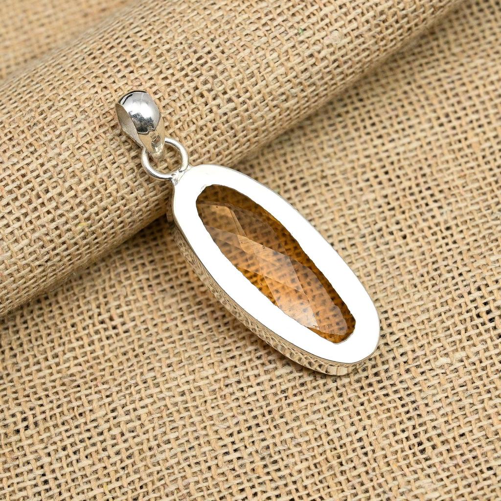 Morganite Gemstone Handmade Solid 925 Sterling Silver Jewelry Anniversary Pendant For Her