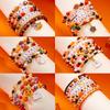 New Creative Pumpkin Skull Ghost Spider Bracelets Set for Women Handmade Polymer Clay Beads Stackable Bracelet Halloween Jewelry