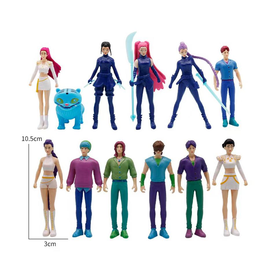 Anime Kpop Demon Hunters Figure K-Pop Demon Hunters Rumi Mira Zoey Tiger Figurine Toy Desk Decoration Statues Ornament Kid Gifts