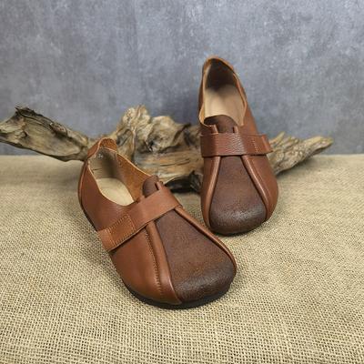 2024 Noutăți Mocasini de balet plat cu vârf rotund pentru femei Mocasini simpli din piele moale și piele intoarsă Pantofi retro dama pantofi plat pentru femei