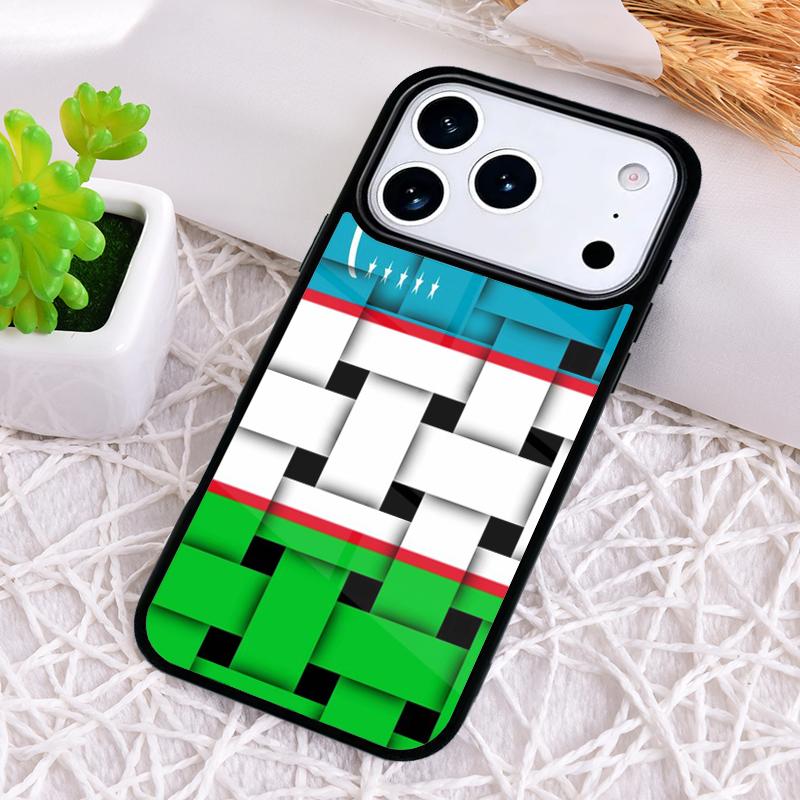 Uzbekistan Flag Coat Of Arms Shockproof Phone Case for iPhone 17 Air 16e 15 11 12 14 13 Pro Max Cover Coque