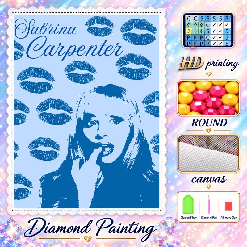 Sabrina Carpenter Diamond Painting Kit 5D Full Drill DIY Diamond Mosaic Wall Art Home Decor