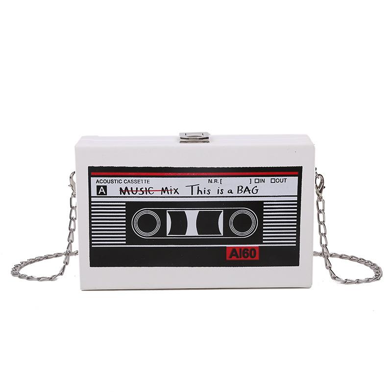 Women niche design women's bags bags2025 creative personality tape Internet celebrity chain messenger box bag