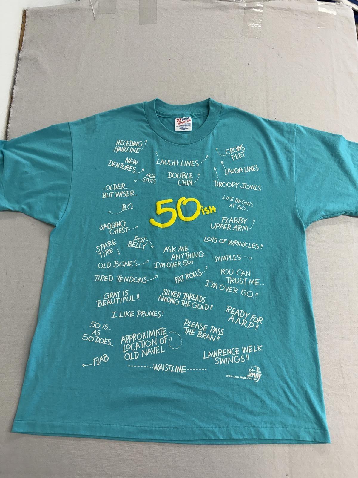 Vintage 50th Birthday Tshirt 1991 50ish Cliche Quotes Tee XL XXXL