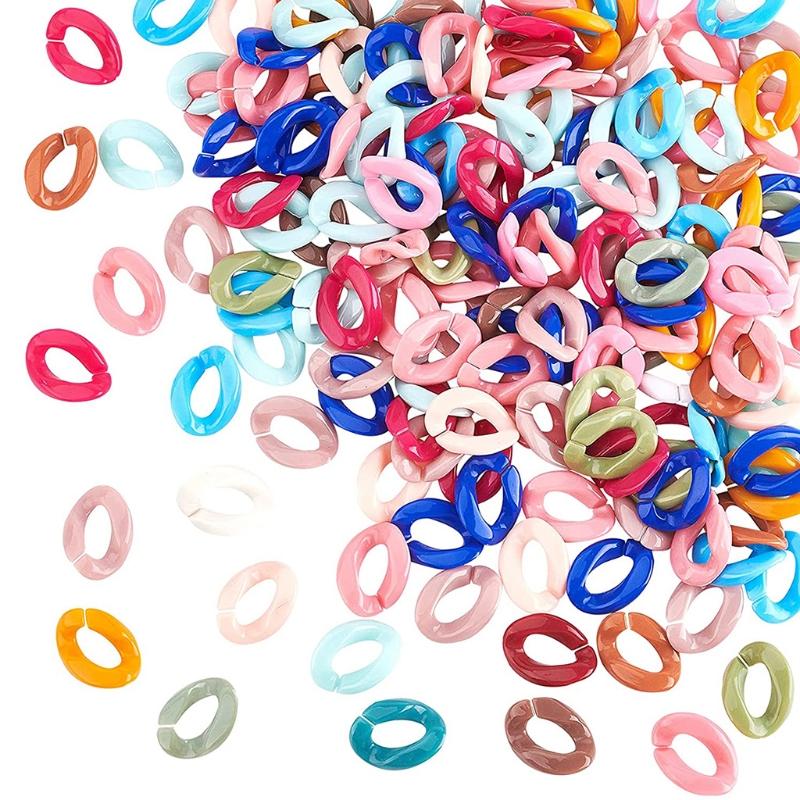 

Acrylic Linking Rings Quick Link Connector Twist Link Connectors for Jewelry Cable Chains Making Chain Buckle 100 pcs 1