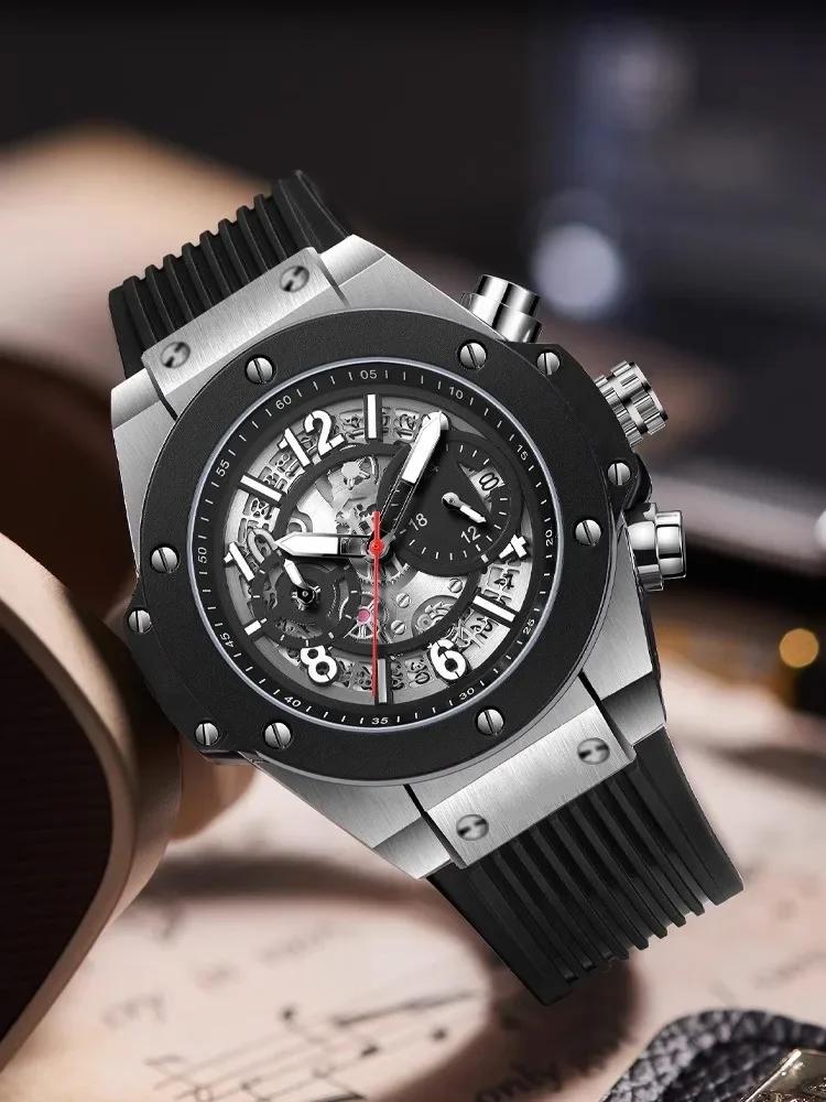 26*19mm Silikon-Gummi-Uhrenarmband für Hublot BIG BANG Schwarz Blau Herren-Uhrenarmband Werkzeug Wasserdicht und Schweißfest Armband