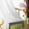 Jungle Forest Cartoon Animal Lion Elephant Tulle Sheer Curtains for Living Room Bedroom Window Curtain Voile Organza Drapes