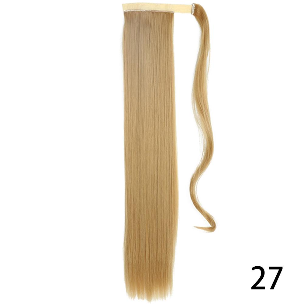 MISS WIG Women Synthetic Long Straight Ponytail Extensions Heat Resistant Hair 22 and 34 Inch Wrap Around Pony Hairpiece for Women