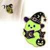 Ghost Brooch Pin Halloween Witch Hat Enamel Brooch, Glow-in-the-Dark Cartoon Bags Decorative Badge Pin, Holiday for Sweaters Jackets Scarves
