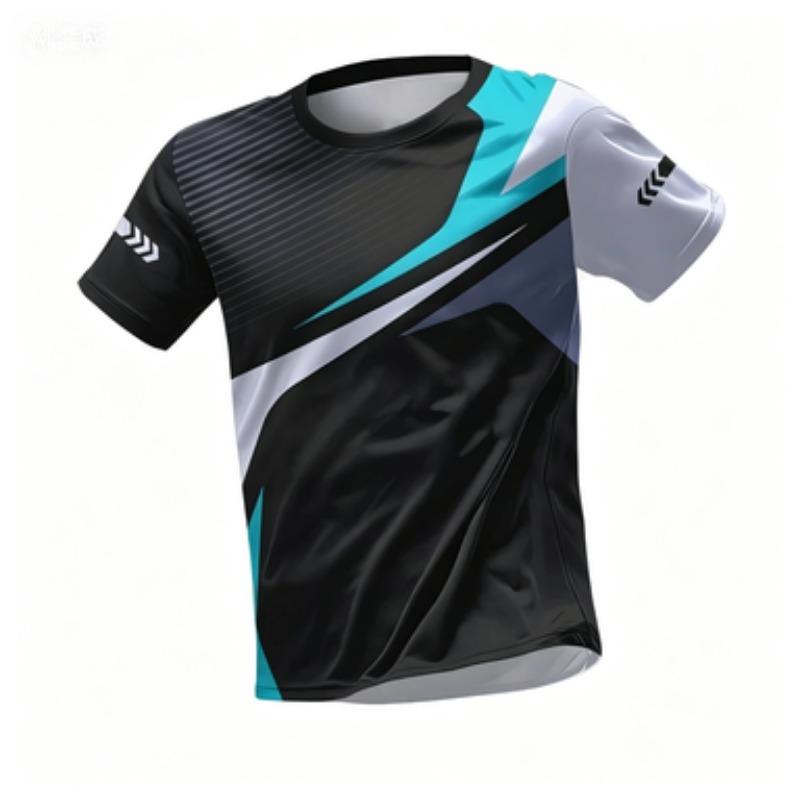 Sportliches, atmungsaktives, dünnes Herren-Fitness-T-Shirt mit Kurzarm und Farbverlauf