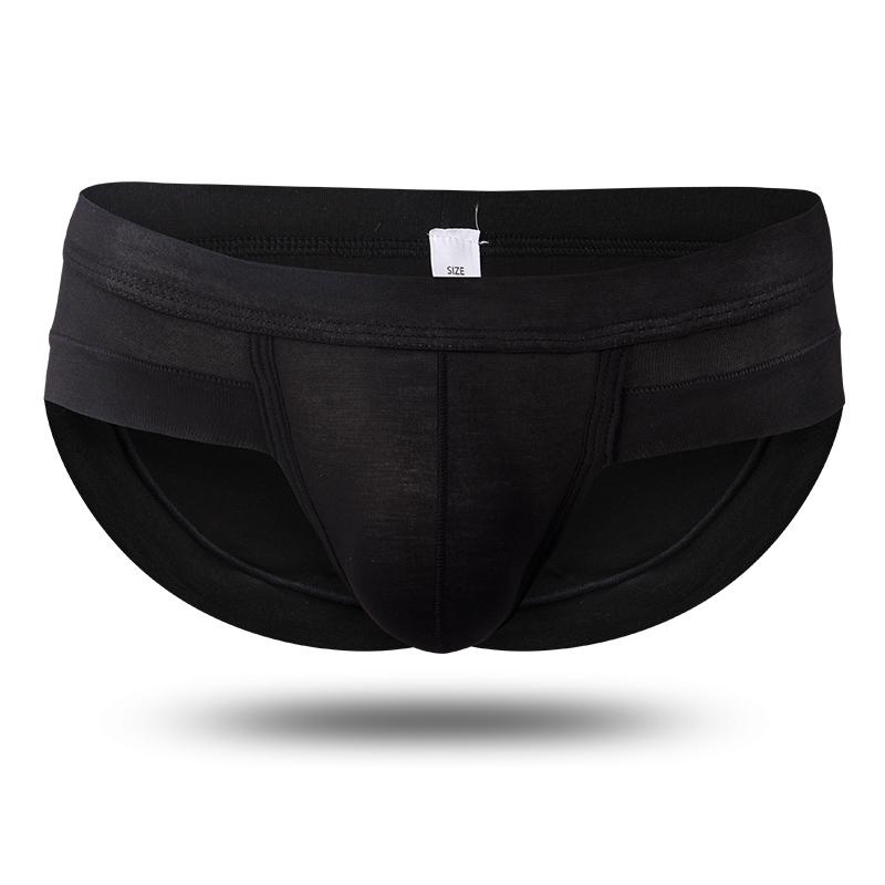 Men's underwear: U-shaped modal briefs, masculine feel, pocket for sports, breathable, low-waisted shorts