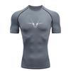 Men's Sports Boxing Fitness Clothing Gym Stretchy Moisture-Wicking Training Quick-Dry Short-Sleeve Outdoor Jogging Shirt Elastic Fitness Suit