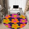 1PC Flower Pattern Office Round Area Rug, Mat Suitable For Office, Under Office Chairs Bedroom Living Room Home Decor, Room Deco