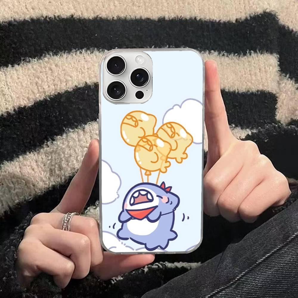 Cute anime Shark Phone Case For iPhone 17 16 15 14 13 12 11 Pro Max Plus Satin Colorful Cover