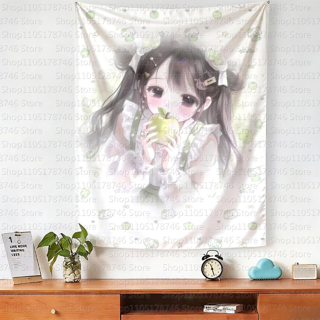 Kawaii Original Home Decor Wall Hanging Tapestry Anime Girl Tapestry Wall Bedroom Background Cute Fashion Tapestries