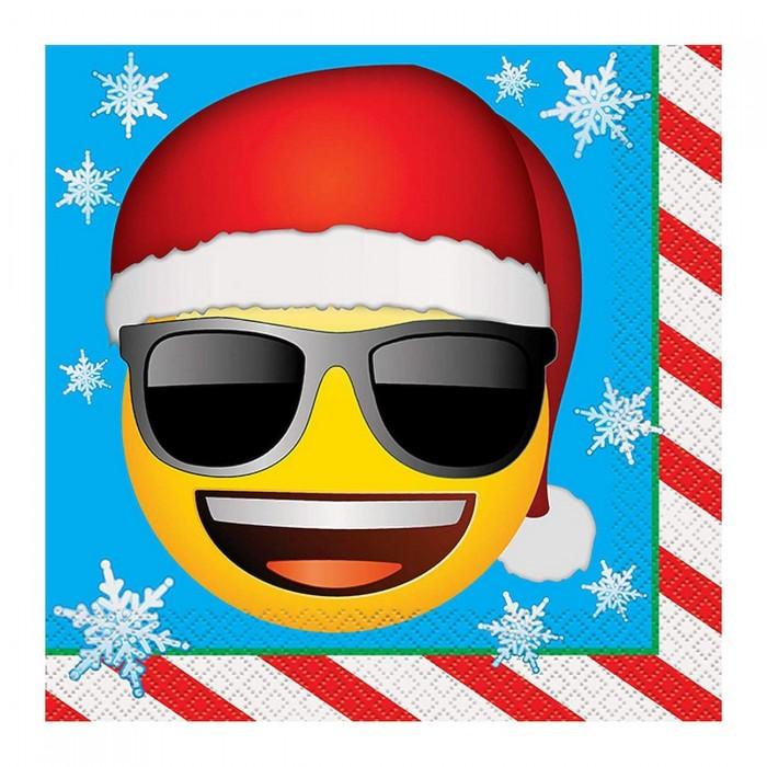 Unique Party Emoji Christmas Napkins (Pack of 16)