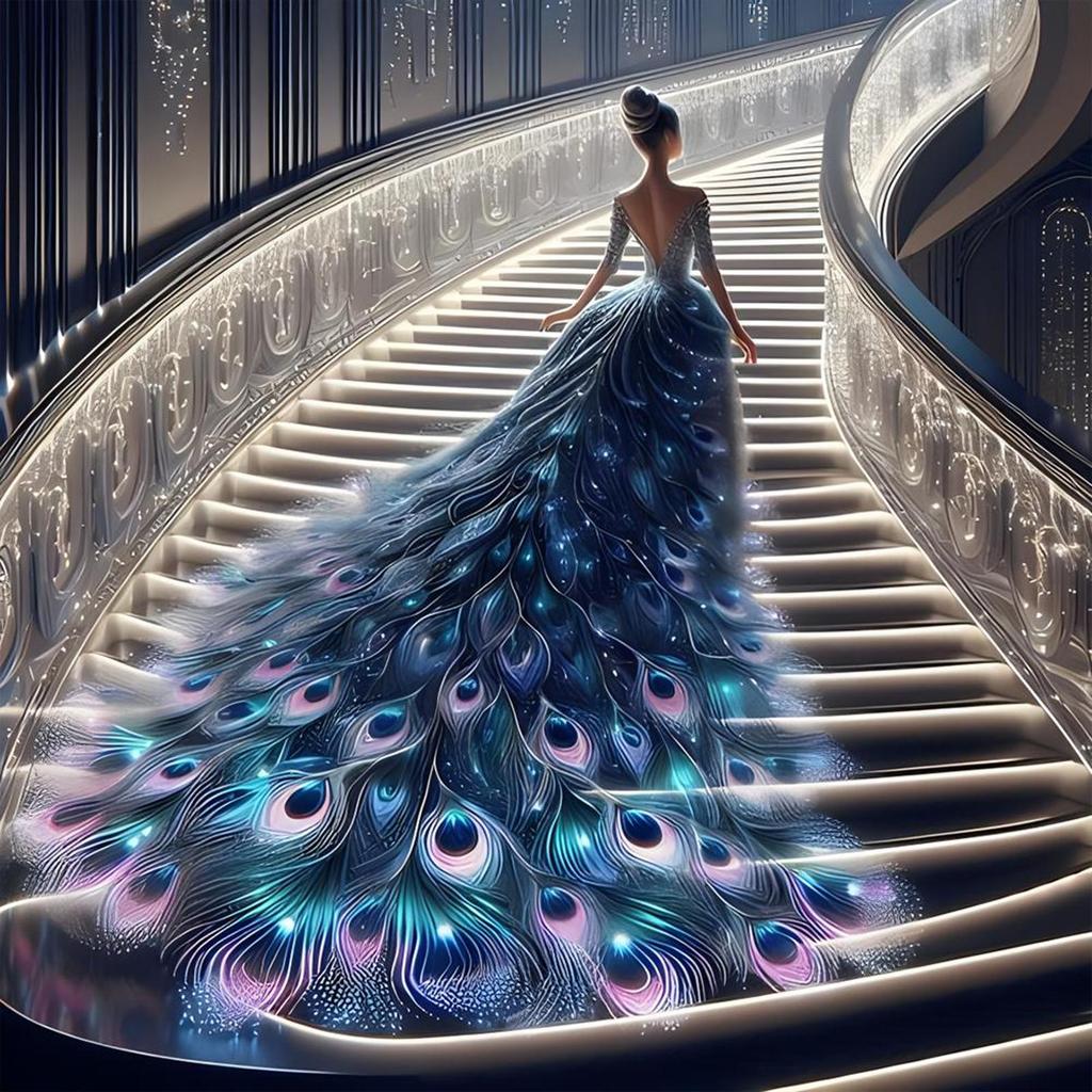 5D DIY Full Round Drill Diamond Painting Girl Kit Home Decor Art Wall Craft