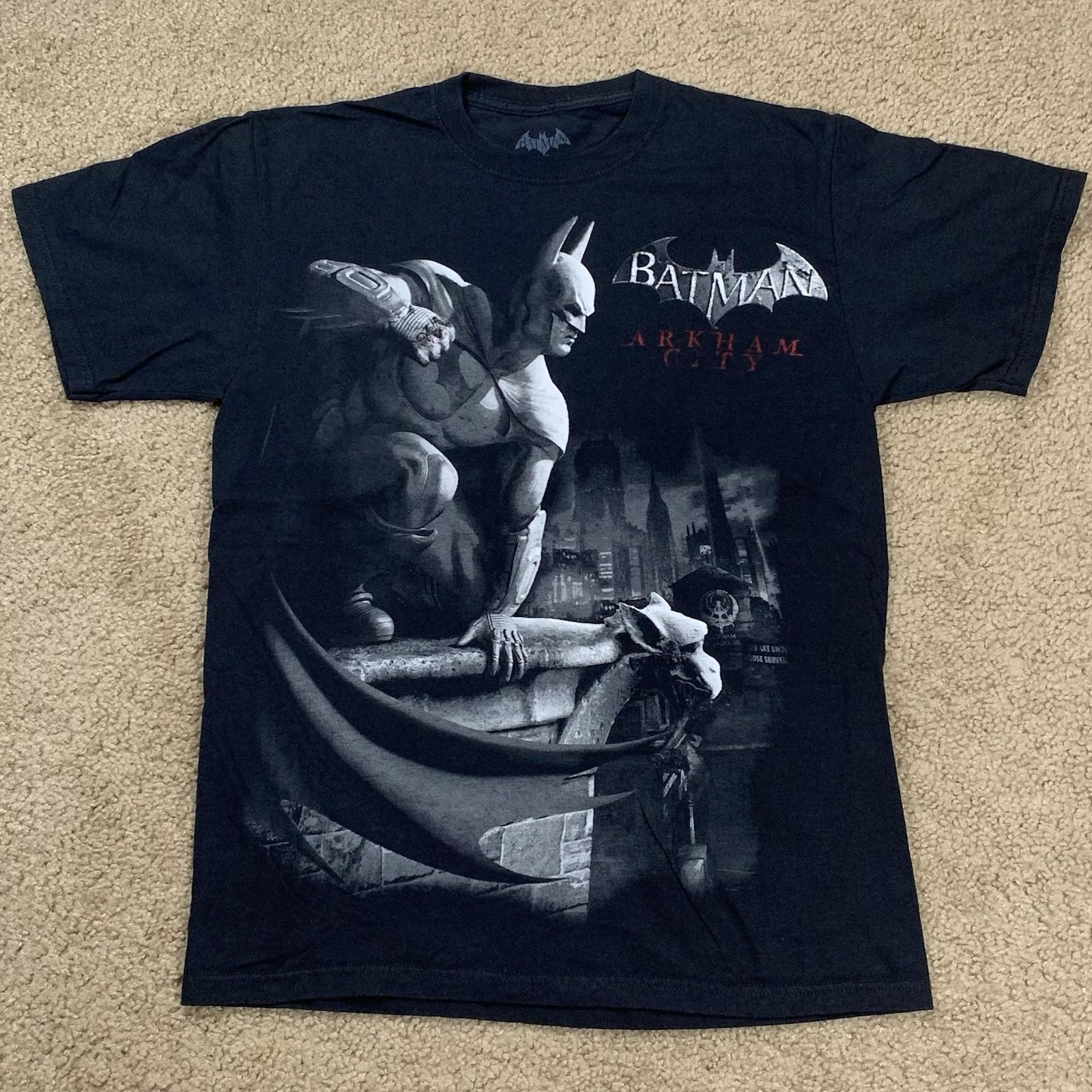 Batman Arkham City Mens Medium Black Shirt DC Comics Promo Video Game Superhero XXL