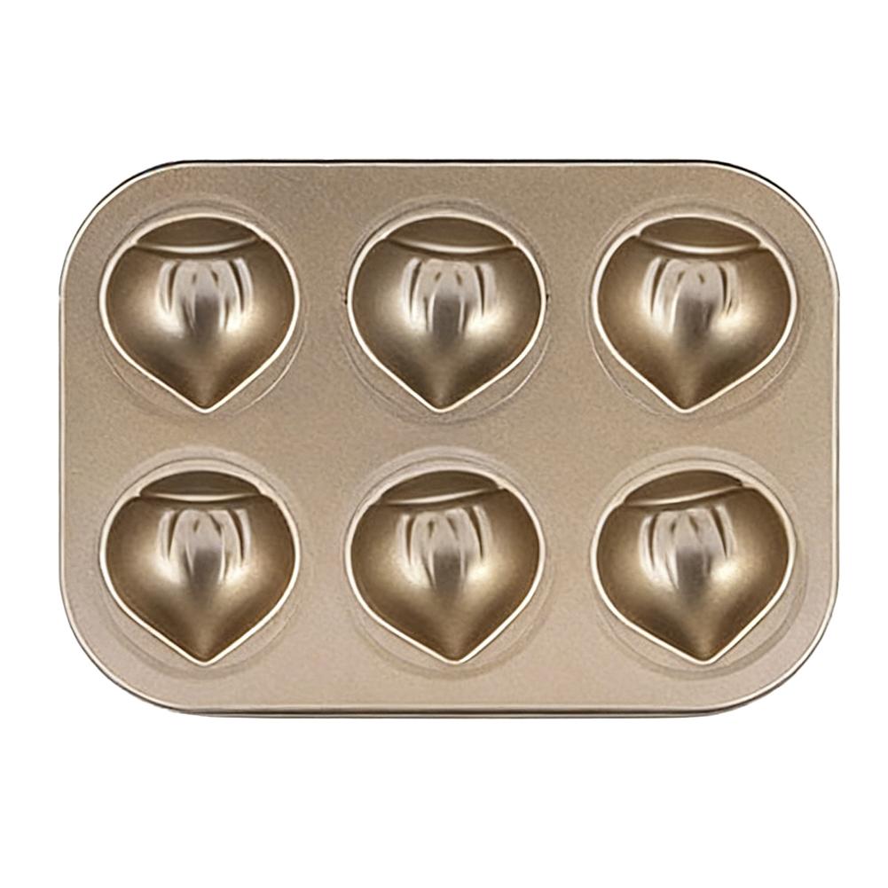 

Carbon Steel Chestnut Shaped Baking Pan Muffin Pan With 6/12 Cavities Non-Stick Cake Chocolate Bread Kitchen Mold Shell Gadget
