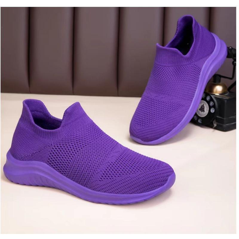 Women's Breathable Knit Slip On Casual Sneakers Lightweight Comfortable Walking Shoes