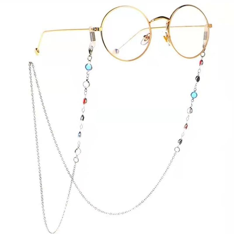 

Модные очки Хрустальная цепочка Женские Мужские Аксессуары для очков Солнцезащитные очки Ожерелье Шнурок для очков Ремешок (Очки в комплект не входят.) серебряный