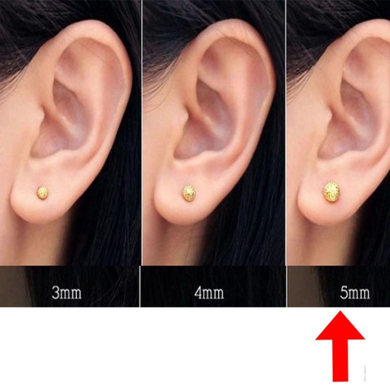 Matte Gold Stud Earrings for Women Round Bead Earrings Gold Plated Unisex Classic Style Versatile Gift Kosher Jewelry Accessories