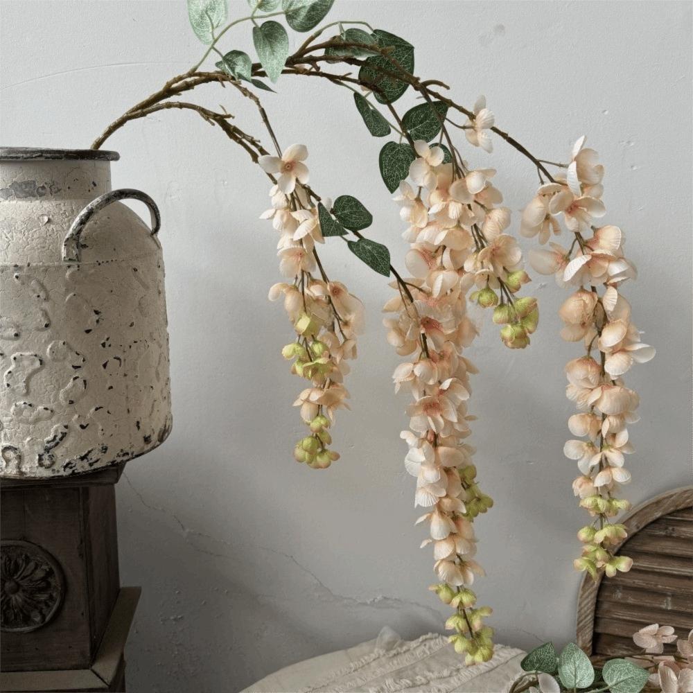 6 Forks Artificial Wisteria Flowers Purple Fake Flower String Wedding Decoration