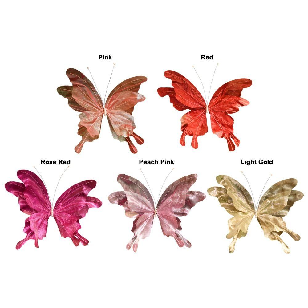 3D Design Wedding Decor Large-scale Veil Colorful Butterflies Gauze Flowers Handmade Craft 55cm Length Photography Props