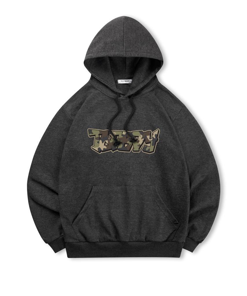 [Non-Fleece Or Fleece] Camo Vibe Print Hooded Sweatshirt (Type B)