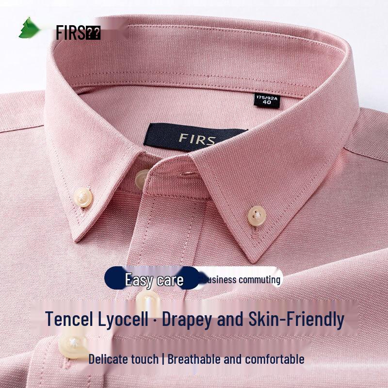 FIRS Men's Lyocell-Cotton Business Casual Long Sleeve Shirt