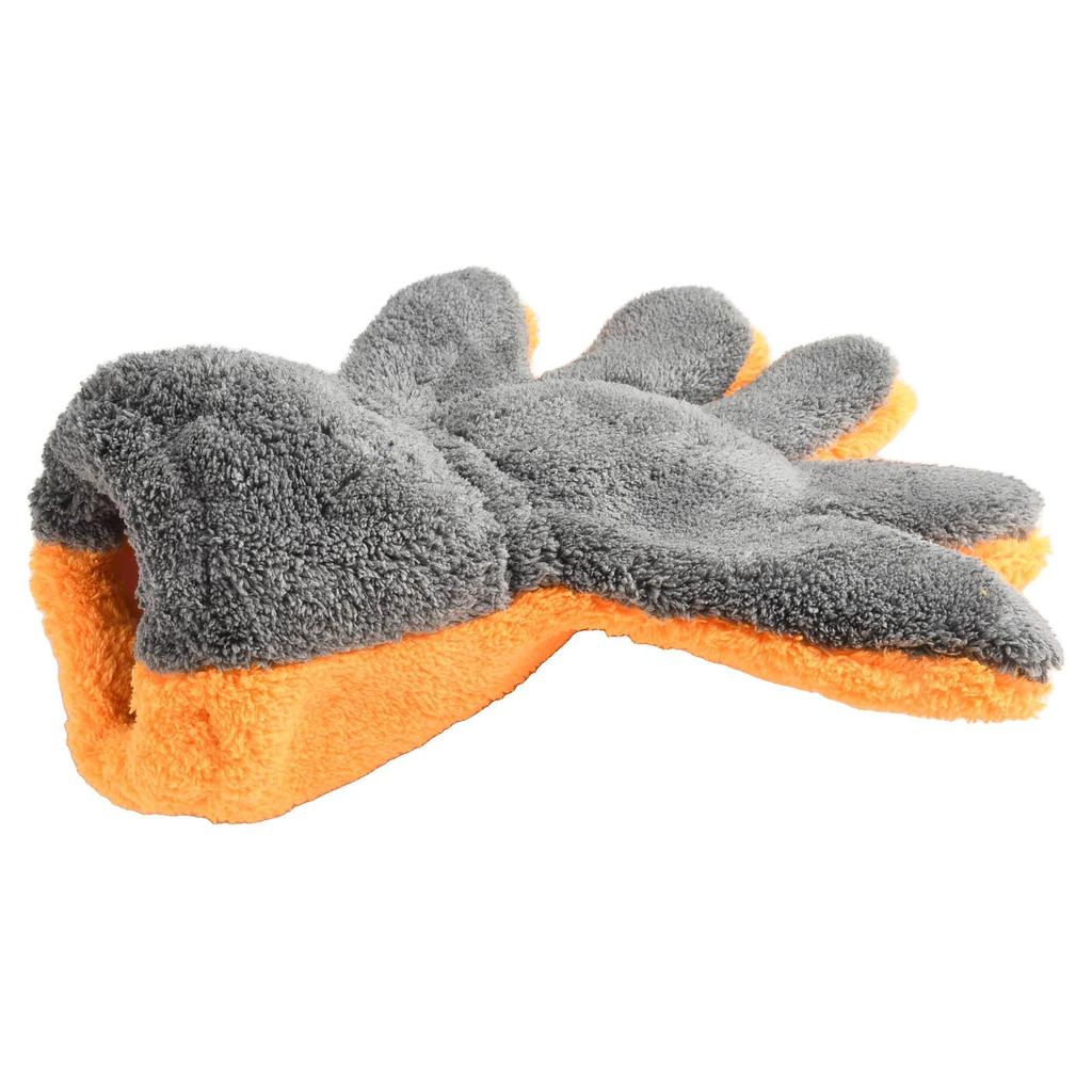 Coral Fleece Wash Mitts Detailing Double-Sided Wash Mitt Gray Orange Car Wash Gloves High Universality Fitment